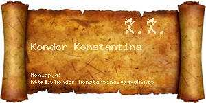 Kondor Konstantina névjegykártya